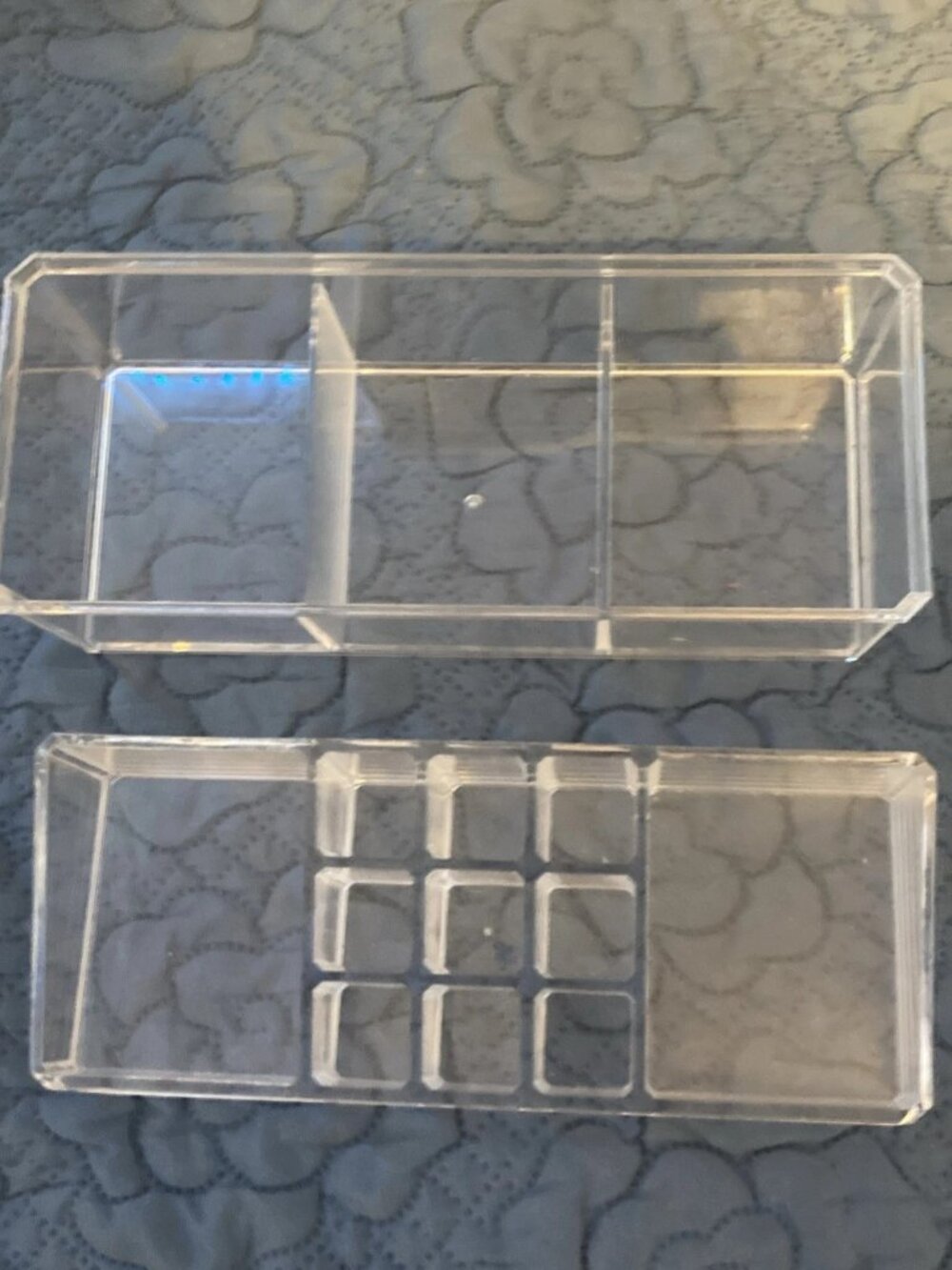 Lot of Two (2) Plastic Makeup / Cosmetic Organizers